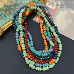 Necklace Earrings Set Qingdao Middle Ancient Vintage Candy Color Stone Handmade Beaded Colored Green Red Turquoise Natural