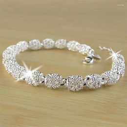 Charm Bracelets Trendy 925 Sterling Silver Creative Fashion Bracelet For Women Wedding Couple Simple Geometric Jewellery Accessories