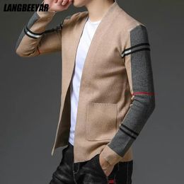 Top Grade Autum Winter Designer Brand Luxury Fashion Knit Cardigans Sweater Men Casual Trendy Coats Jacket Men Clothes 240125