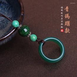 Keychains Natural Stone Creative Key Chain Mobile Phone Lanyard Short Transfer U Disc Ring Buckle