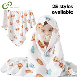 Blankets 83x83 Born Wrap Spring Autumn Thin Baby Blanket Breathable Quilt Cotton Delivery Room Children Cartoon Bath Towel DDJ