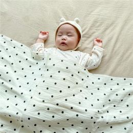 Blankets Baby All Cotton Thin Summer Cute Solid Colour Dot Pattern Simple Comfotrable Unisex Match Double-deck