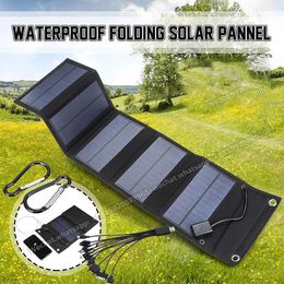 Portable 12W Foldable Waterproof Solar Panel USB Ports Fast Charging For Phone Laptops Camping Climbing Mountian Emergency Power 240131