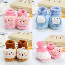 Boots 0-18M Winter Warm Born Baby Girl Cute Toddler Soft Sole First Walkers Infant Girls Boys Shoes Anti-slip Booties