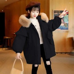 Down Coat 2024 Fashion Winter Children Faux Fur Cotton Kid Boys Girls Clothing Clothes Hooded Thick Warm Outerwear Parka Snowsuit