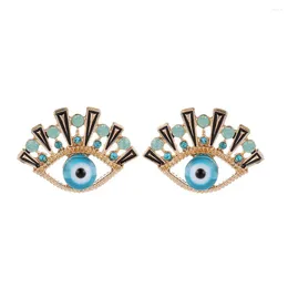 Dangle Earrings Lucky Turkish Eye For Women Luxury Hollow Rhinestone Ethnic Style Evil Stud Piercing Party Jewelry Accessories Gift