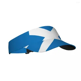 Berets Sports Sun Cap Adjustable Visor UV Protection Top Empty Tennis Golf Running Sunscreen Hat Scotland Flag