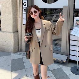 Women's Suits Solid Loose Suit Jacket 2024 Spring And Autumn French Style Lazy Elegant All-match Casual Lady Small Blazer Top