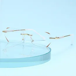 Sunglasses Anti-blue Presbyopic Glasses Women Reading Frameless 0 To 4.0 Diamond Rimmed 2024 Anti-reflective