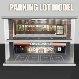 1/32 1/24 1/18 Scale Lighting Parking Lot Assembly Toy Diecast Alloy Model Car Garage DIY Scene Collection Display Toy Car Gift 240131