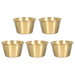 Baking Tools 5 Pcs Pancake Sauce Cup Stainless Steel Cups Dipping Dish Ketchup Salad Fruit Bowl Dishes