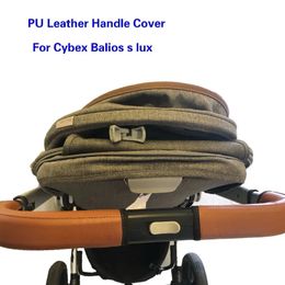 Baby Stroller Handle Cover For Cybex balios s lux 28cm length Pu Leather Protective Case Wheelchairs Strollers Accessories 240129