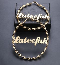 Lateefah Stainless steel 84mm Custom Name Earrings Personalised Fashion Charming Earrings Name Style Custom9759464