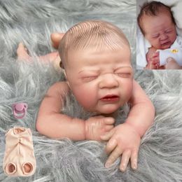 19 Inches 3D Painted Skin Kit Reborn Baby Doll Mold With Cloth Body And Eyelash Add Magnet born More Realistic Easy DIY Toy 240129