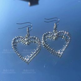 Dangle Earrings 2024 Aesthetic Grunge Hollow Thorn Heart Drop For Women Brand Fashion Ear Cuff Piercing Earring Gift Jewellery