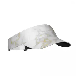 Berets Summer Sun Hat Adjustable Visor UV Protection Top Empty Marble Gold Texture Sport Sunscreen Cap