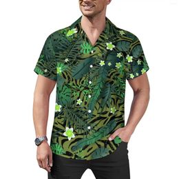 Men's Casual Shirts Elegant Floral Shirt Modern Flowers Beach Loose Summer Street Style Blouses Short-Sleeve Printed Oversized Tops