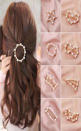 28pcslot Popular Korea Fashion Imiti Acrylic Pearl Hair Clip Snap Barrettes Women Girl Handmade Pearl Flowers Hairpins Hair Acces7506134