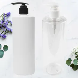 Storage Bottles 2 Pcs Liquid Bottle Body Lotion Flat Shoulders Dispenser With Pump Shampoo Shower Gel