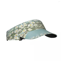 Berets Summer Sun Hat Adjustable Visor UV Protection Top Empty Blooming Daisy Flower Sport Sunscreen Cap