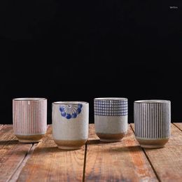 Tumblers Japanese Style Rough Pottery Cup Creative Ceramic Hand-painted Stackable Wine Restaurant Retro Elegant Casual Tea