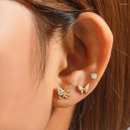 Stud Earrings CANNER 3-Piece Set Butterfly/Zirconia Small Exquisite Sterling Silver Fine Jewellery Gift Wholesaler