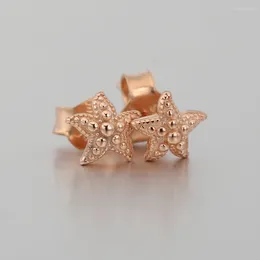 Stud Earrings Rose Gold Colour Starfish For Women Wedding Gift Fit Lady Jewellery