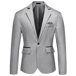 Men's Suits Mens Large Size Suit Blazer Lapel Long Sleeve One Button Coat With Pockets Wedding Party Business Jacket