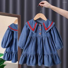 Girl Dresses Girls Princess Dress Spring Autumn Children Baby Infants Kids Sweet Demin Patchwork Party Vestidos