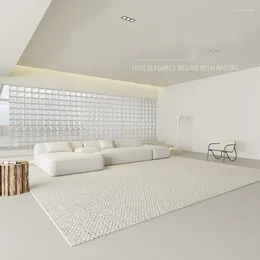 Carpets 2024 High-end Wool Carpet Plain Colour Quiet Wind Whole White Bedroom Light Luxury Area