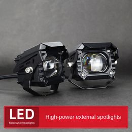 Motorcycle high-power spotlights LED dual Colour external spotlights high and low beam off-road vehicle modification motorcycle headlights