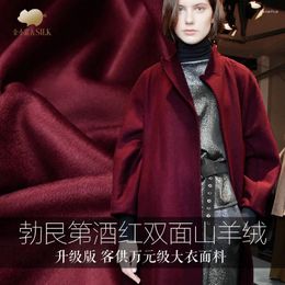 Clothing Fabric Wine Red Double-sided Thick Cashmere High-end Guest For Wool Autumn Winter Coat Cloth