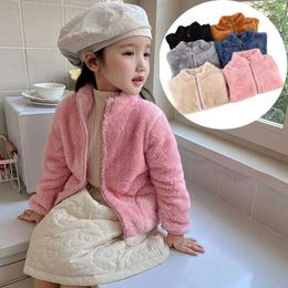 Jackets Fleece Coat For Kids Winter 2024 Children Outerwear Boy Keep Warm Jacket Pink Black Baby Girls Autumn Spring Top