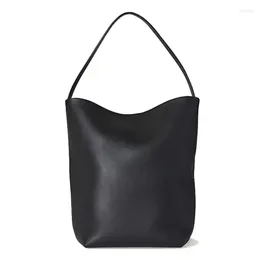 Evening Bags Simple Brand Genuine Suede Bucket Shoulder Bag For Women Large Capacity Laptop Hobo Purse Casual Designer Shopper Handbag