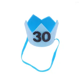 Bandanas Adult 30 Birthday Crown Party Glitter Black Number Printing Headdress Tiara Supplies( )
