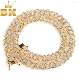 Chains THE BLING KING Hiphop Gift 9mm Micro Pave Iced CZ Cuban Necklaces Gold Or Silver Colour For Men Fashion Jewellery