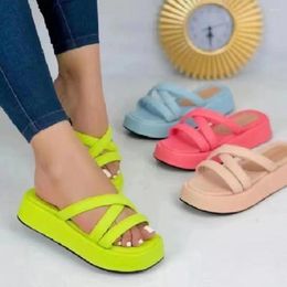 Sandals Summer Bright Colour Ladies Slippers Sexy Platform Beach Female Slide Flat Sandal Shoes For Women Styles