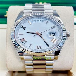 Brand world luxury watch Best version Watch Day-Date President 18k W Gold 40mm 228239 White Roman Dial Brand new automatic ETA 3235 watch 2-year warranty MENS WATCHES