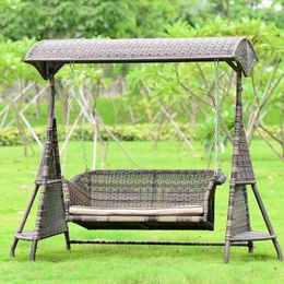 Camp Furniture Weaving Vine Swing Hanging Basket Outdoor Swinging Farmhouse Fun Double Rocker Chair Garden Leisure Courtyard