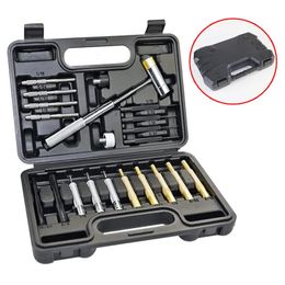 21Pcs Roll Pin Punch Set Dualsided Brass Hammer Professional Gunsmithing Tools Portable Hand Kit Gun Maintenance 240123