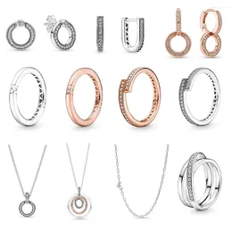 Cluster Rings 2024 Selling Earrings Women's Jewelry Wedding Ring 925 Silver Charm Bead Bracelet DIY Anniversary Commemorative Luxury G
