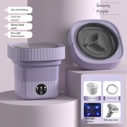 6L 11L Folding Portable Washing Machine with Spin Dryer for Clothes Travel Home Ultrasonic Underwear Socks Mini Washer 110V 220V 240131