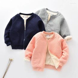 Jackets Winter Boys Girls Jacket Pure Color Coat Cotton-Padded Clothes Children's Keep Warm Kids