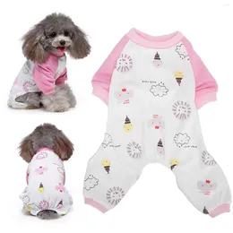 Dog Apparel Pajamas Adorable Onesies Soft Puppy Rompers Pet Bodysuit Clothes For Small Medium Dogs Cute Four Leg Clothing