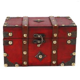Storage Bottles Retro Treasure Chest Vintage Wooden Box Antique Style Jewellery Organiser For Trinket Small