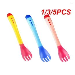 Spoons 1/3/5PCS Infant Baby-friendly Non-toxic Safe Drop Warm Soup Heat-resistant Baby Utensils Self-feeding Fork Born