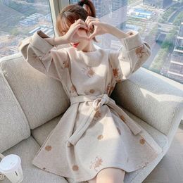 Casual Dresses Large Size Autumn And Winter Clothes 2024 Gentle Wear Short Temperament French Woollen Dress Female Skirt.
