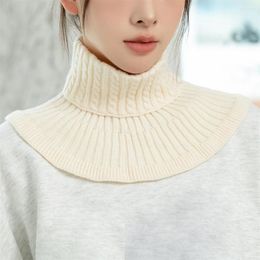 Bow Ties Knitted Fake Collar Scarf Women Men Turtleneck False DIY Detachable Winter Warm Thicken Windproof