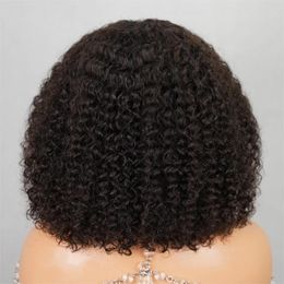 Thin Short Curly Bob Wig Glueless Brazilian Human Hair 13x4 Pre Cut Lace Front Jerry Wigs Plucked For Women