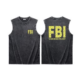 New Style Tank FBI Washing Tees Hot Sales FBI washing tank Summer Old Style